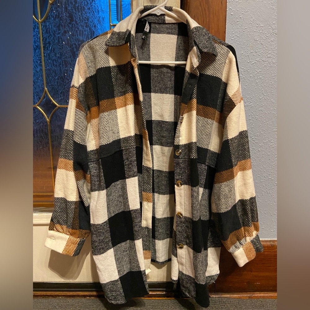Nasty Gal Oversized Checkered Shacket